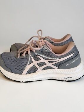 ASICS Women's GEL-CONTEND 7 Running Shoes - Sheet Rock/Pink Salt - Size 8.5 WIDE